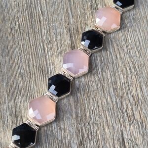 Nicky Butler 925 Sterling Silver Bracelet Pink Chalcedony & Onyx Designer NB
